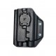 Компактная поясная кобура Glock 17 c Olight Baldr Pro, черная, кайдекс с выбором крепления [STRIKE GEAR]